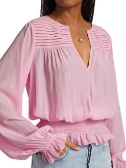 Ramy Brook Barlow Smocked V-Neck Top -Hot Sale Ramy Brook Store unnamed file 1057