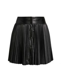 Ramy Brook Anya Vegan Leather Pleated Skirt
