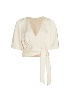 Ramy Brook Ilana V-Neck Tie Blouse