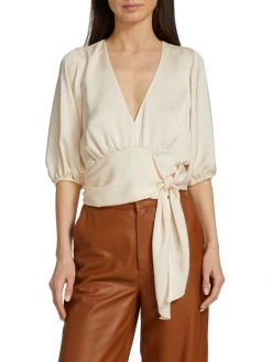 Ramy Brook Ilana V-Neck Tie Blouse -Hot Sale Ramy Brook Store unnamed file 112