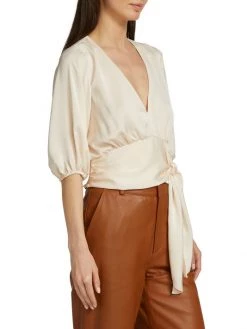 Ramy Brook Ilana V-Neck Tie Blouse -Hot Sale Ramy Brook Store unnamed file 113