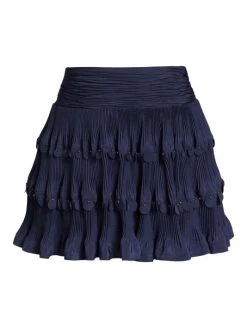 Ramy Brook Valentina Pleated Tiered Miniskirt