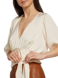 Ramy Brook Ilana V-Neck Tie Blouse -Hot Sale Ramy Brook Store unnamed file 115