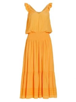 Ramy Brook Chloe Smocked Midi Dress