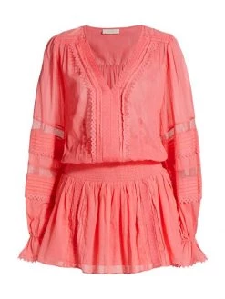 Ramy Brook Patty Crochet-Trim Mini Dress