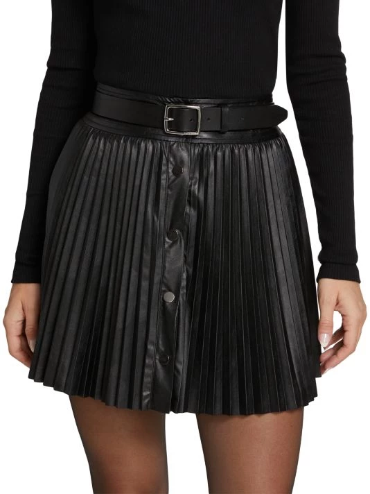 Ramy Brook Anya Vegan Leather Pleated Skirt 5 Ramy Brook Anya Vegan Leather Pleated Skirt - Image 3