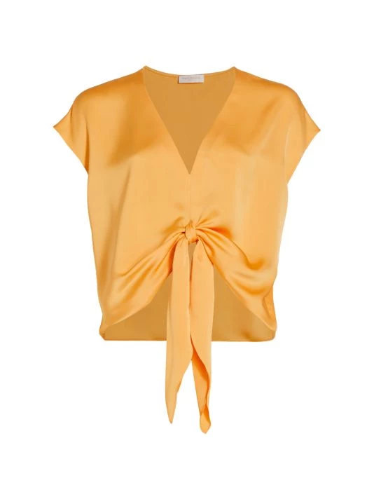 Ramy Brook Hazel Satin Tie-Front Top 3 Ramy Brook Hazel Satin Tie-Front Top