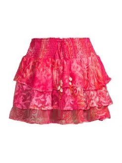 Ramy Brook Asha Chevron Flutter Mini Skirt