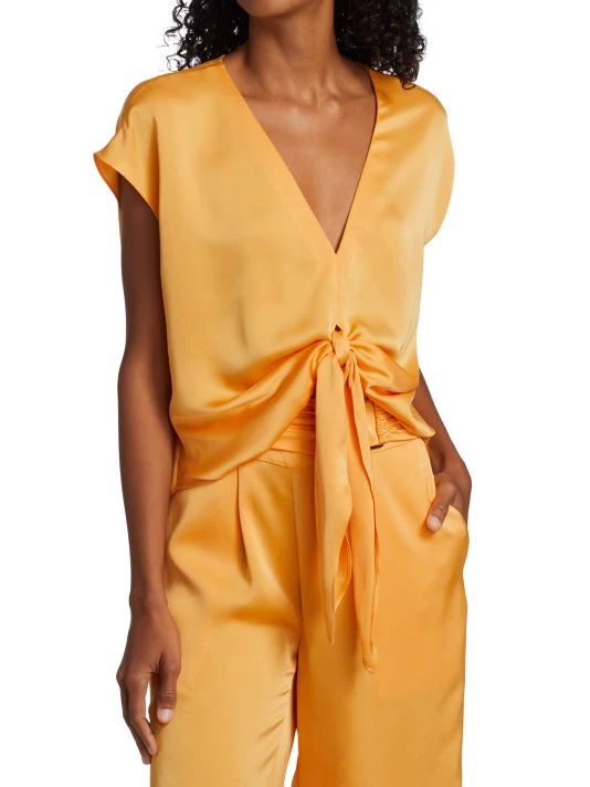 Ramy Brook Hazel Satin Tie-Front Top 5 Ramy Brook Hazel Satin Tie-Front Top - Image 3