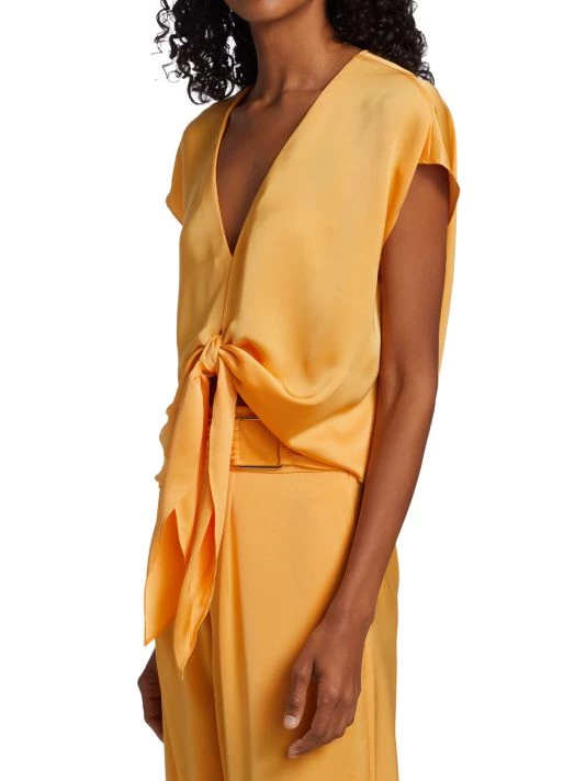 Ramy Brook Hazel Satin Tie-Front Top 6 Ramy Brook Hazel Satin Tie-Front Top - Image 4