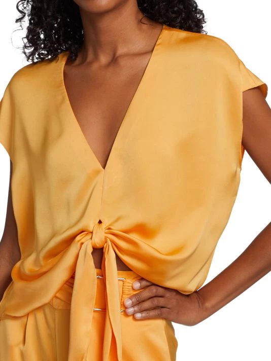 Ramy Brook Hazel Satin Tie-Front Top 8 Ramy Brook Hazel Satin Tie-Front Top - Image 6
