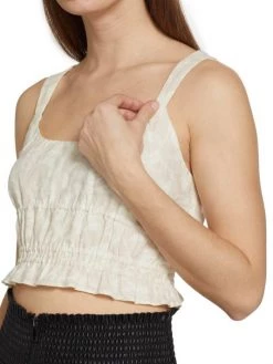 Ramy Brook Judith Linen Floral Cropped Top -Hot Sale Ramy Brook Store unnamed file 1361