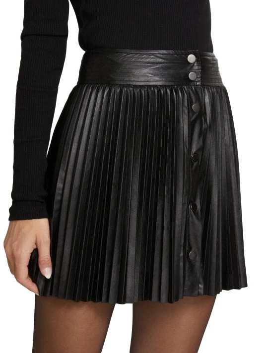Ramy Brook Anya Vegan Leather Pleated Skirt 6 Ramy Brook Anya Vegan Leather Pleated Skirt - Image 4