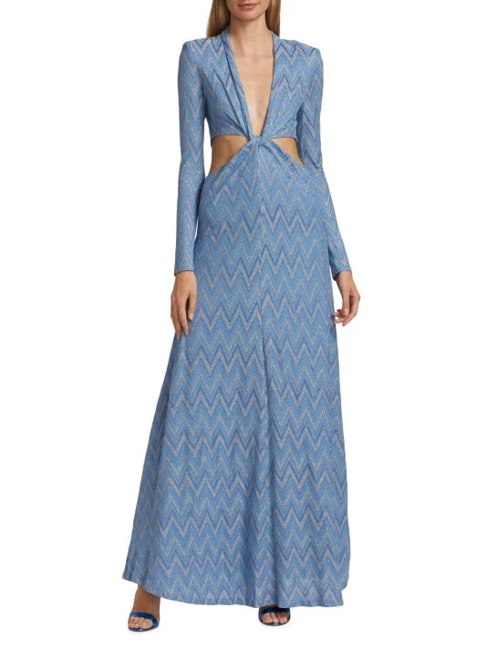 Ramy Brook Celesete Chevron Midi-Dress 4 Ramy Brook Celesete Chevron Midi-Dress - Image 2