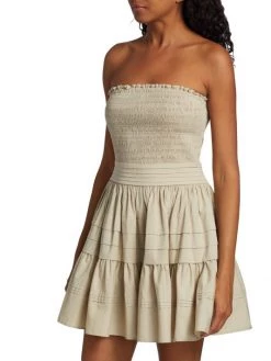 Ramy Brook Oliver Stretch-Poplin Smocked Minidress -Hot Sale Ramy Brook Store unnamed file 1468