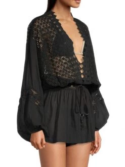 Ramy Brook Hilary Balloon-Sleeve Embroidered Romper -Hot Sale Ramy Brook Store unnamed file 164