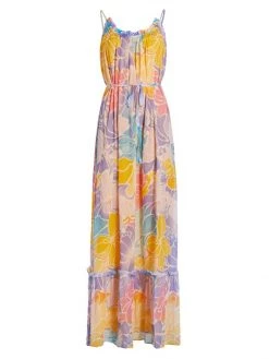 Ramy Brook Ivy Printed Silk Tiered Maxi Dress