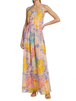 Ramy Brook Ivy Printed Silk Tiered Maxi Dress -Hot Sale Ramy Brook Store unnamed file 176