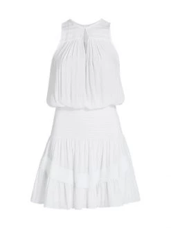 Ramy Brook Laura Smocked Tiered Minidress