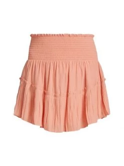 Ramy Brook Ludo Smocked Miniskirt