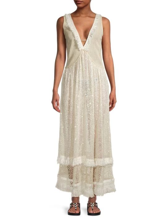 Ramy Brook Jess V-Neck Crochet Embellished Maxi Dress 5 Ramy Brook Jess V-Neck Crochet Embellished Maxi Dress - Image 3