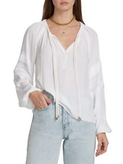 Ramy Brook Reggie Long-Sleeve Blouse -Hot Sale Ramy Brook Store unnamed file 285