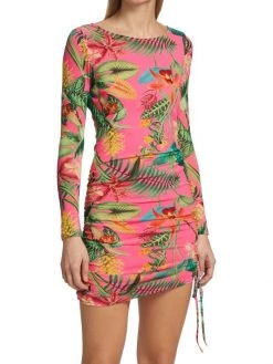 Ramy Brook Xavier Palm Printed Ruched Minidress -Hot Sale Ramy Brook Store unnamed file 292
