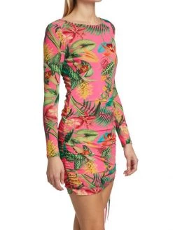 Ramy Brook Xavier Palm Printed Ruched Minidress -Hot Sale Ramy Brook Store unnamed file 293