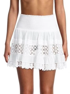 Ramy Brook Maxine Smocked Embroidered Mini Skirt -Hot Sale Ramy Brook Store unnamed file 337