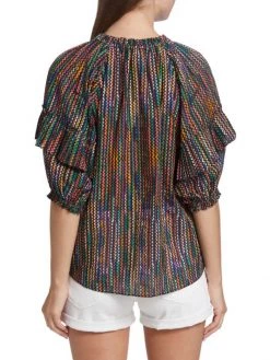 Ramy Brook Eugenia Printed Flutter-Sleeve Top -Hot Sale Ramy Brook Store unnamed file 345