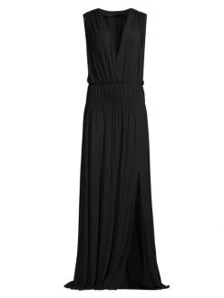 Ramy Brook Nikita V-Neck Draped Gown