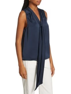 Ramy Brook Dallas Tie-Front Satin Blouse -Hot Sale Ramy Brook Store unnamed file 496