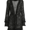 Ramy Brook Cecelia Sequin-Embellished Tassel Mesh Cover-Up