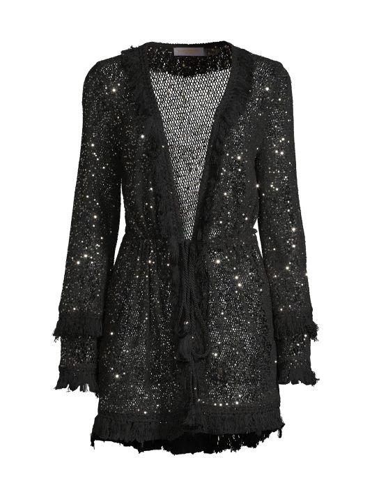 Ramy Brook Cecelia Sequin-Embellished Tassel Mesh Cover-Up 3 Ramy Brook Cecelia Sequin-Embellished Tassel Mesh Cover-Up