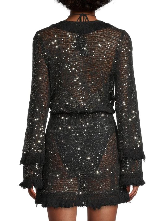 Ramy Brook Cecelia Sequin-Embellished Tassel Mesh Cover-Up 7 Ramy Brook Cecelia Sequin-Embellished Tassel Mesh Cover-Up - Image 5