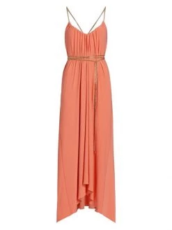 Ramy Brook Ryder Chain-Trim High-Low Dress