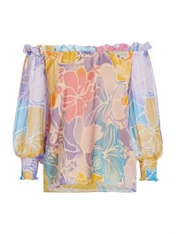 Ramy Brook Addison Silk Off-The-Shoulder Top