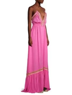 Ramy Brook Amy Crochet-Trim Tassel Maxi Dress -Hot Sale Ramy Brook Store unnamed file 664