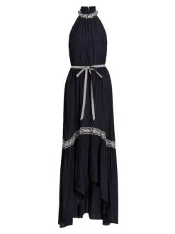 Ramy Brook Terra High-Neck High-Low Dress