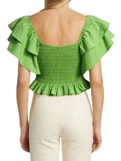 Ramy Brook Yolanda Ruffle Smocked Crop Top 13 Ramy Brook Yolanda Ruffle Smocked Crop Top -Hot Sale Ramy Brook Store unnamed file 720