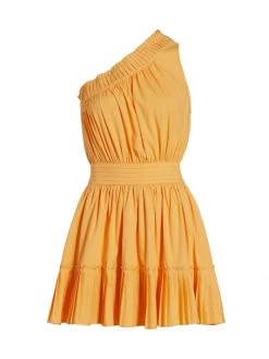 Ramy Brook Helga One-Shoulder Pleated Minidress