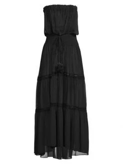 Ramy Brook Rae Sheer Smocked Coverup Maxi Dress