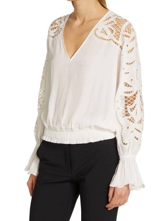 Ramy Brook Aurelie Lace Sleeve Blouse 6 Ramy Brook Aurelie Lace Sleeve Blouse - Image 4