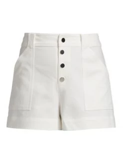 Ramy Brook Roberta Button Fly Shorts Ivory