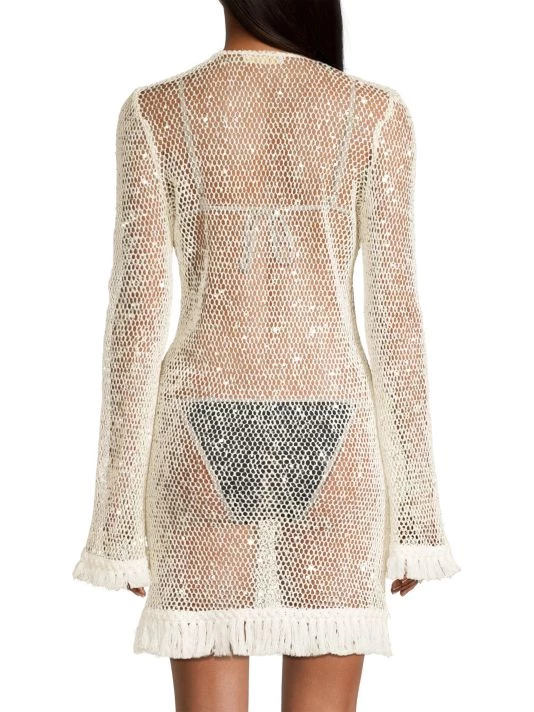 Ramy Brook Cassie Crochet Embellished Fringe-Trim Minidress 7 Ramy Brook Cassie Crochet Embellished Fringe-Trim Minidress - Image 5