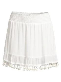 Ramy Brook Stevie Pompom Trim Mini Skirt Black -Hot Sale Ramy Brook Store unnamed file 855