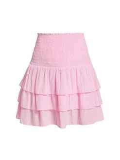 Ramy Brook Allison Tiered Miniskirt Opal Pink -Hot Sale Ramy Brook Store unnamed file 897