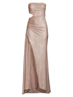 Ramy Brook Gladys Metallic Pleat Maxi Dress