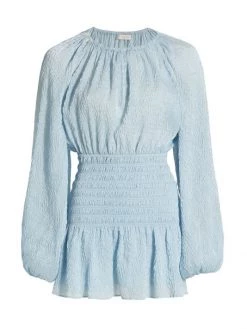 Ramy Brook Bennett Shirred Ruffle Minidress